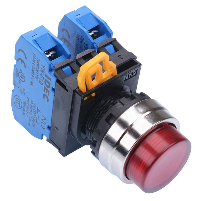 YW4L-A2E20Q0R Red 22mm Metal Bezel Maintained Push Button Switch 2NO IP65 IDEC