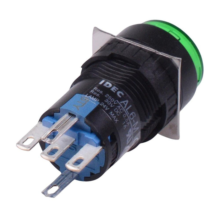 AL6M-M14G Green 16mm 24V Momentary Round illuminated Push Button Switch SPDT
