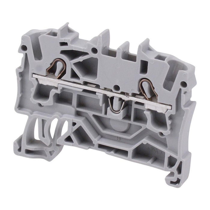 2002-1201 WAGO Grey 2-Way DIN Rail Mount Terminal Block 4mm² 24A