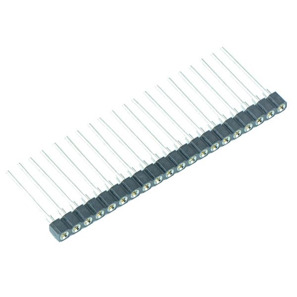 20 Way 2.54mm Turned Pin Single In Line SIL Socket 17.8mm Height