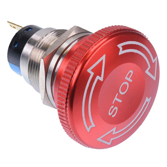 Emergency Stop 19mm Push Button Switch Stainless Steel 5A