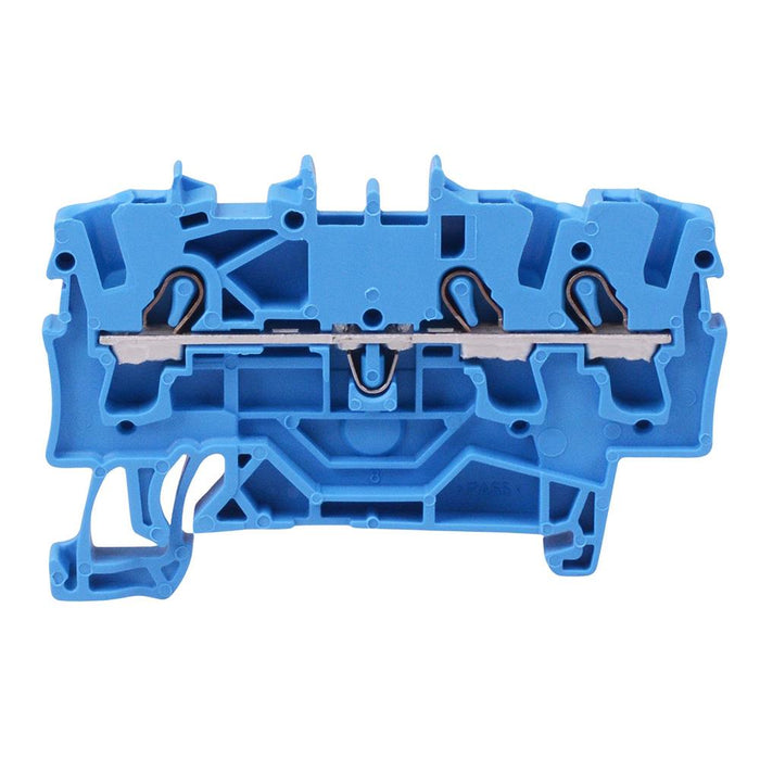 2002-1304 WAGO Blue 3-Way DIN Rail Mount Terminal Block 4mm² 24A