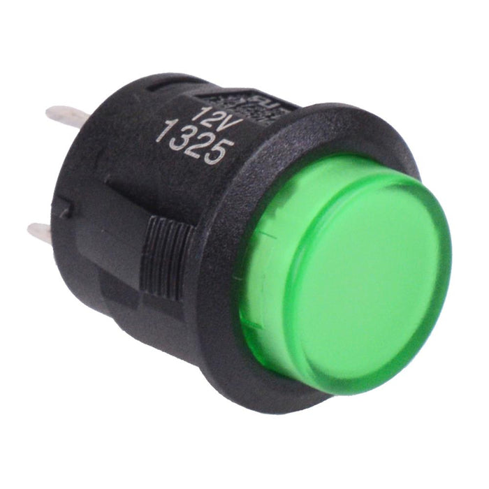 On-Off Latching Green 12V LED 16mm Push Button Switch SPST R13-523BL-05