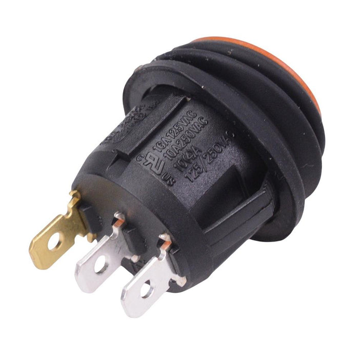 230v Rocker Switch Amber Waterproof 230V illuminated 20mm Round Rocker Switch SPST 10A R1 ...