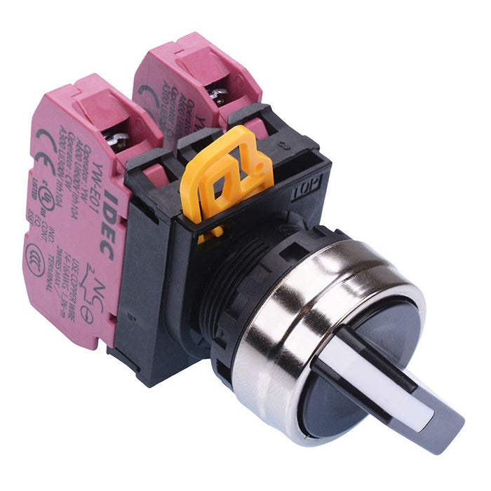 YW4S-3E02 22mm Metal Bezel 3 Position Maintained Selector Switch 2NC IP65 IDEC