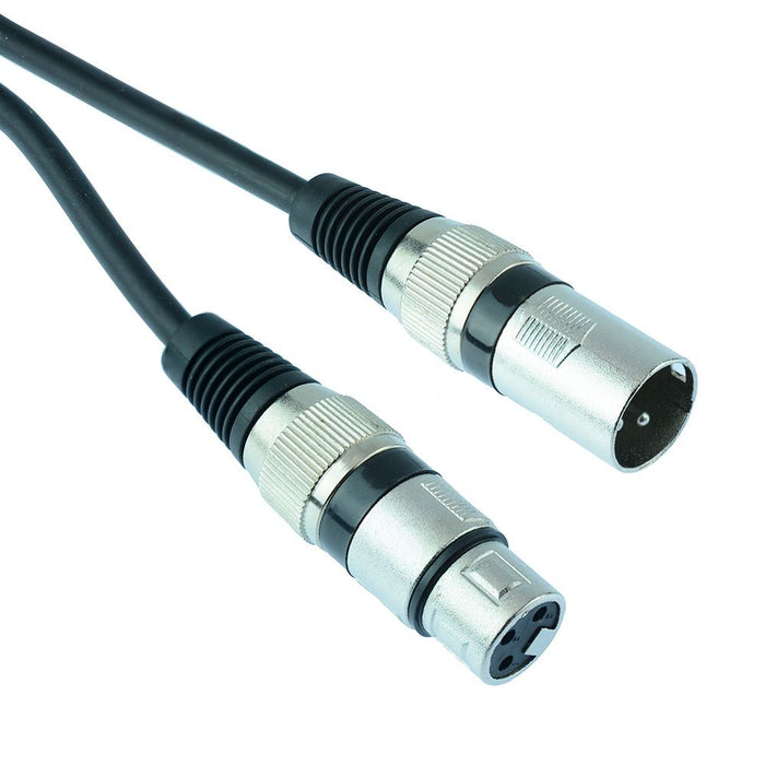 Black 25cm XLR Male to Female Microphone Lead