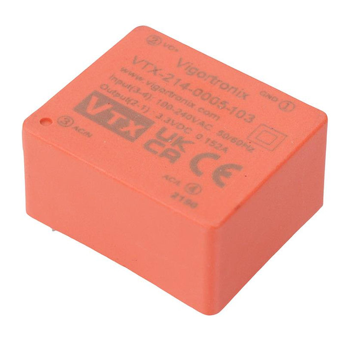 3.3V AC-DC 0.5W Single Output Power Supply VTX-214-0005-103