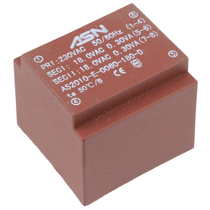 2 x 18V 0.6VA 230V Encapsulated PCB Transformer