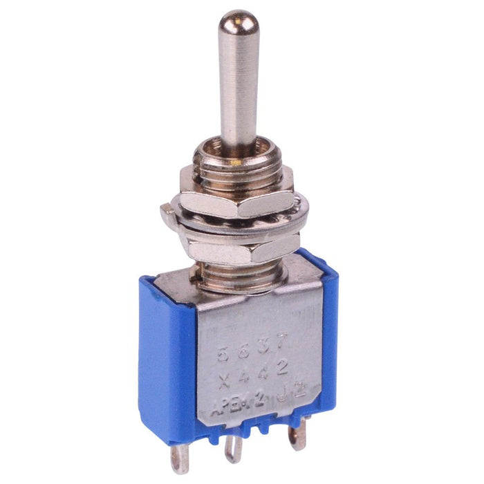 5637AX442 APEM (On)-Off-(On) Momentary 6.35mm Miniature Toggle Switch SPDT 4A 30VDC