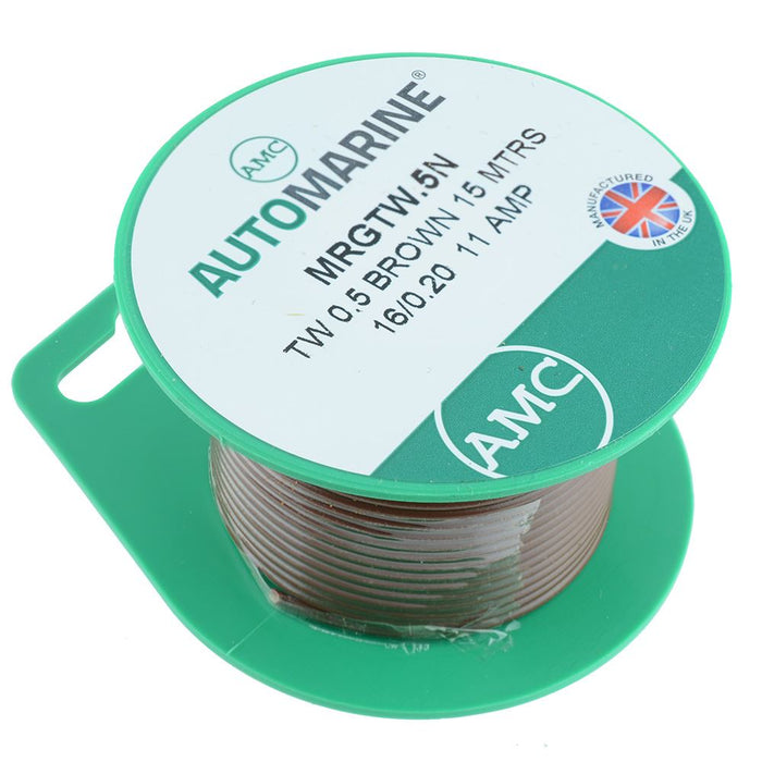 Brown 0.5mm Thin Wall 11A Cable Mini Reel 15m