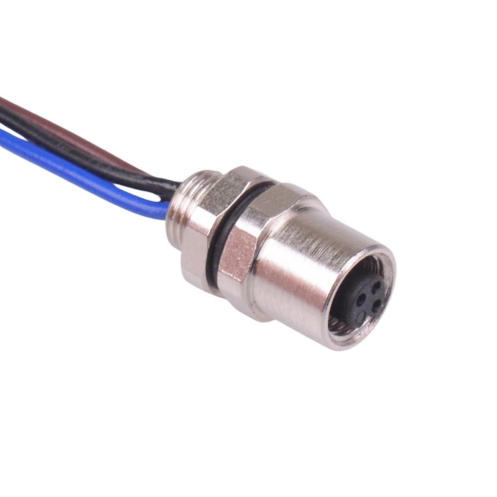3 Way M5 Prewired Female Front Mounting Receptacle Circular Connector ...