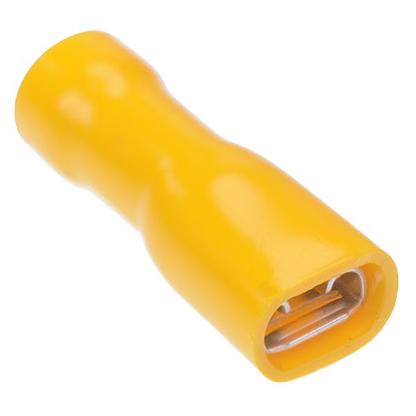 6.3mm Yellow Female Insulated Double Crimp Connector Terminal  (Pack of 100)