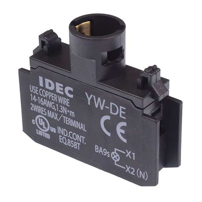 YW-DE BA9 Lamp Carrier Screw Terminals IP20 IDEC