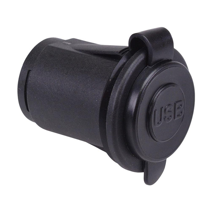 Dual USB-A 5V 2.1A Panel Mount Socket with LED A13-204B-BB3