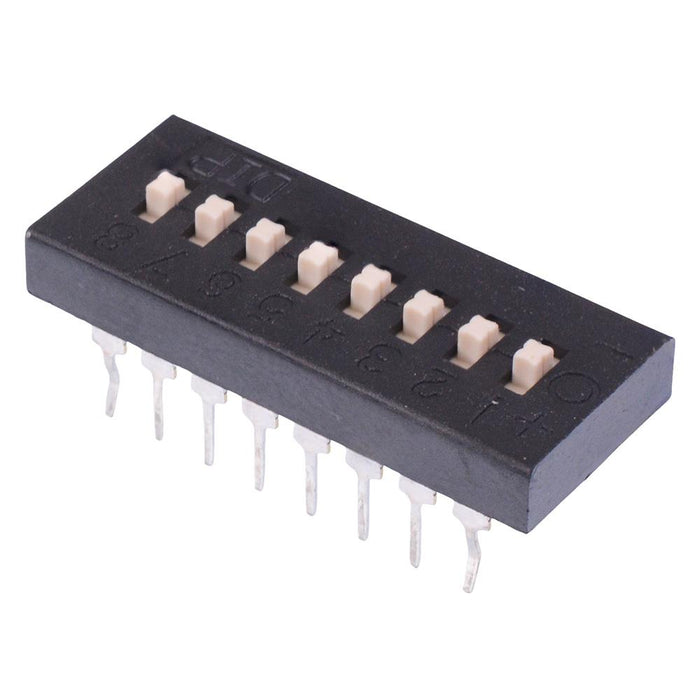 Diptronics TDS08V Diptronics 8 Way Tri-State DIP Switch 2.54mm — Switch ...
