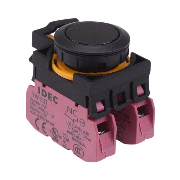 CW1B-M1E02B  Black Momentary Push Button Switch 2NC IP65 IDEC