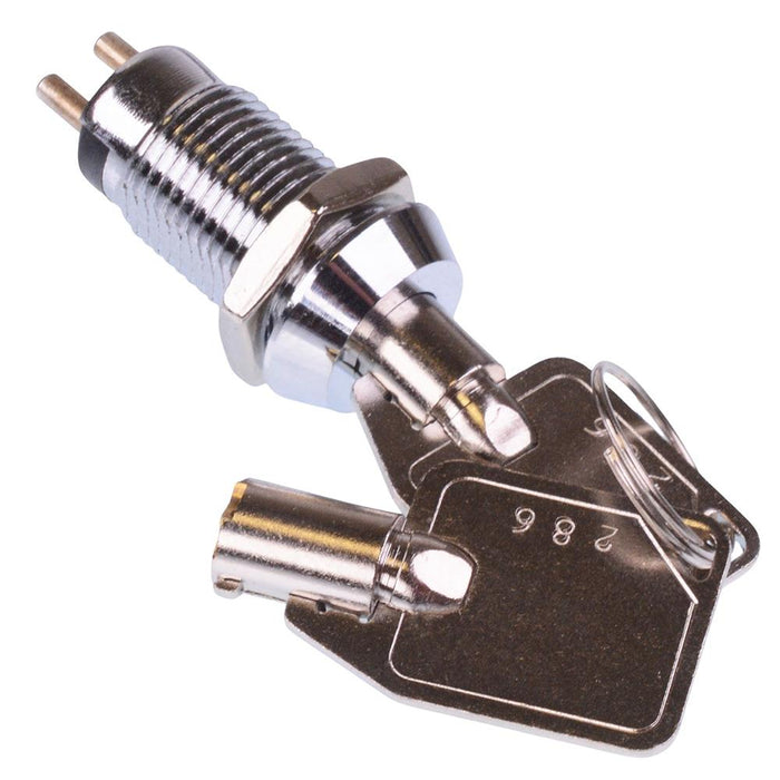 On-Off 12mm Metal Key Switch SPST 1A