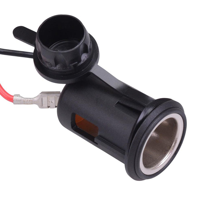 Prewired Cigarette Lighter Panel Mount Socket with Cover 10A 12V A13-106A