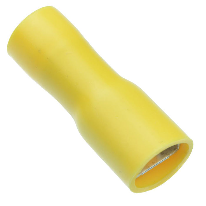 Yellow 6.3mm Insulated Female Spade Crimp Connector (Pack of 100)