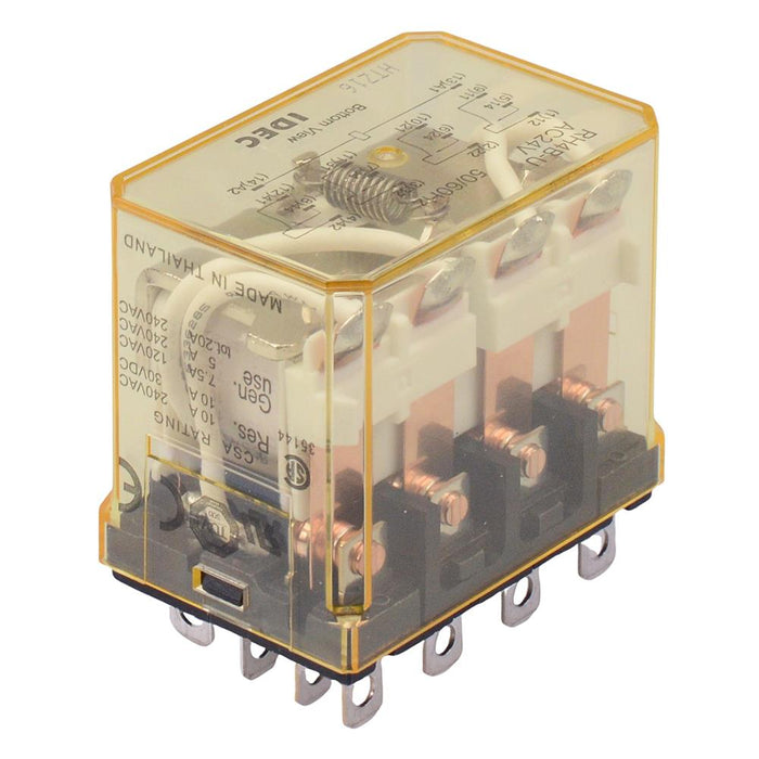 RH4B-UAC24V 24VAC Plug In Compact Power Relay 10A 4PDT IDEC
