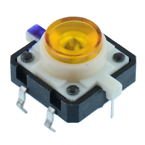 Yellow LED 12x12mm illuminated PCB Tactile Switch — Switch Electronics ...