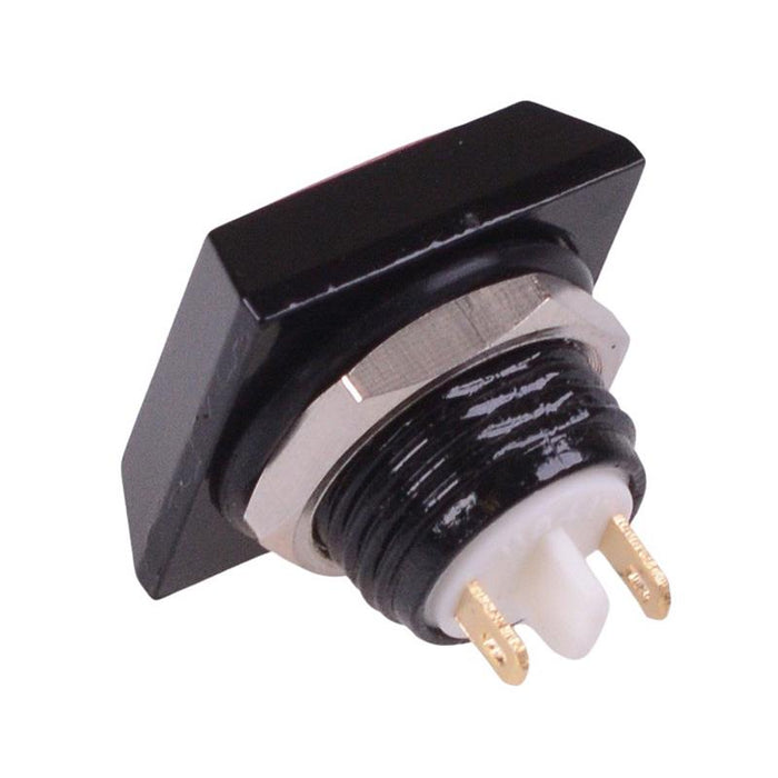 Red Square Off-(On) Momentary 12mm Metal Push Button Switch IP65 SPST